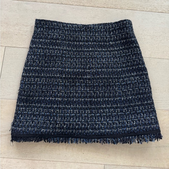 Veronica Beard Mirabelle Tweed Button-Front Skirt Black, Navy Blue Silver Size 6 - Picture 6 of 11